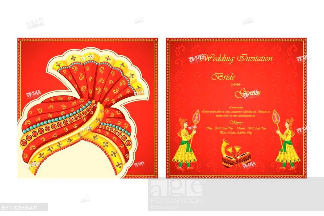 Vector Illustration Of Indian Wedding Invitation Card, Stock 1049x699 Vector Illustration Of Indian Wedding Invitation Card, Stock