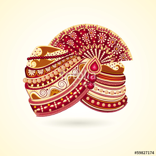 Vector Illustration Of Colorful Indian Turban For Marriage Stock 500x500 Vector Illustration Of Colorful Indian Turban For Marriage Stock
