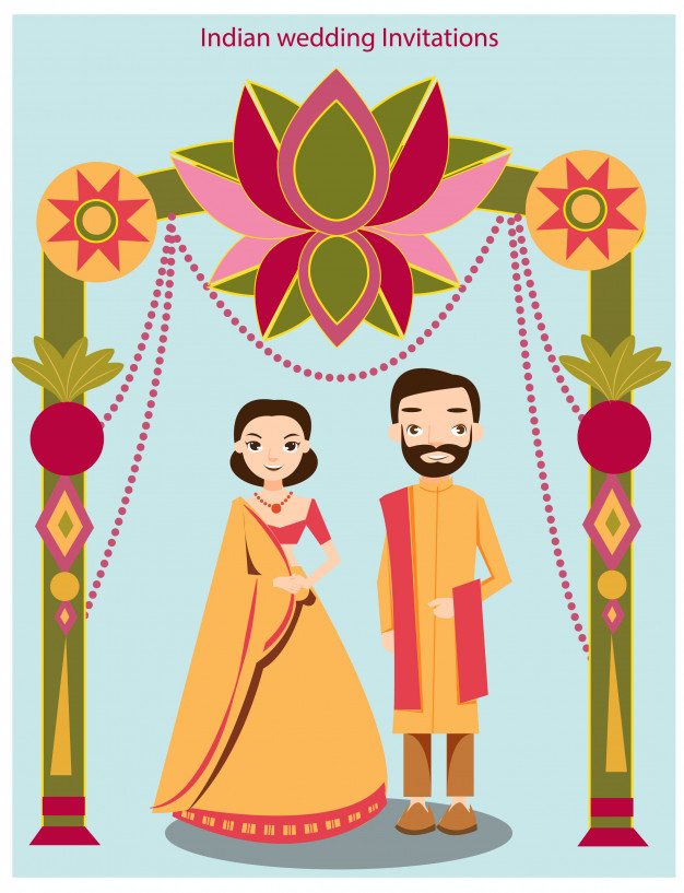 Cute Indian Wedding Vector Premium Download 626x817 Cute Indian Wedding Vector Premium Download
