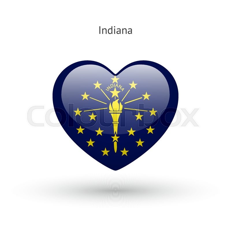 800x800 Love Indiana State Symbol Heart Flag Stock Vector Colourbox
