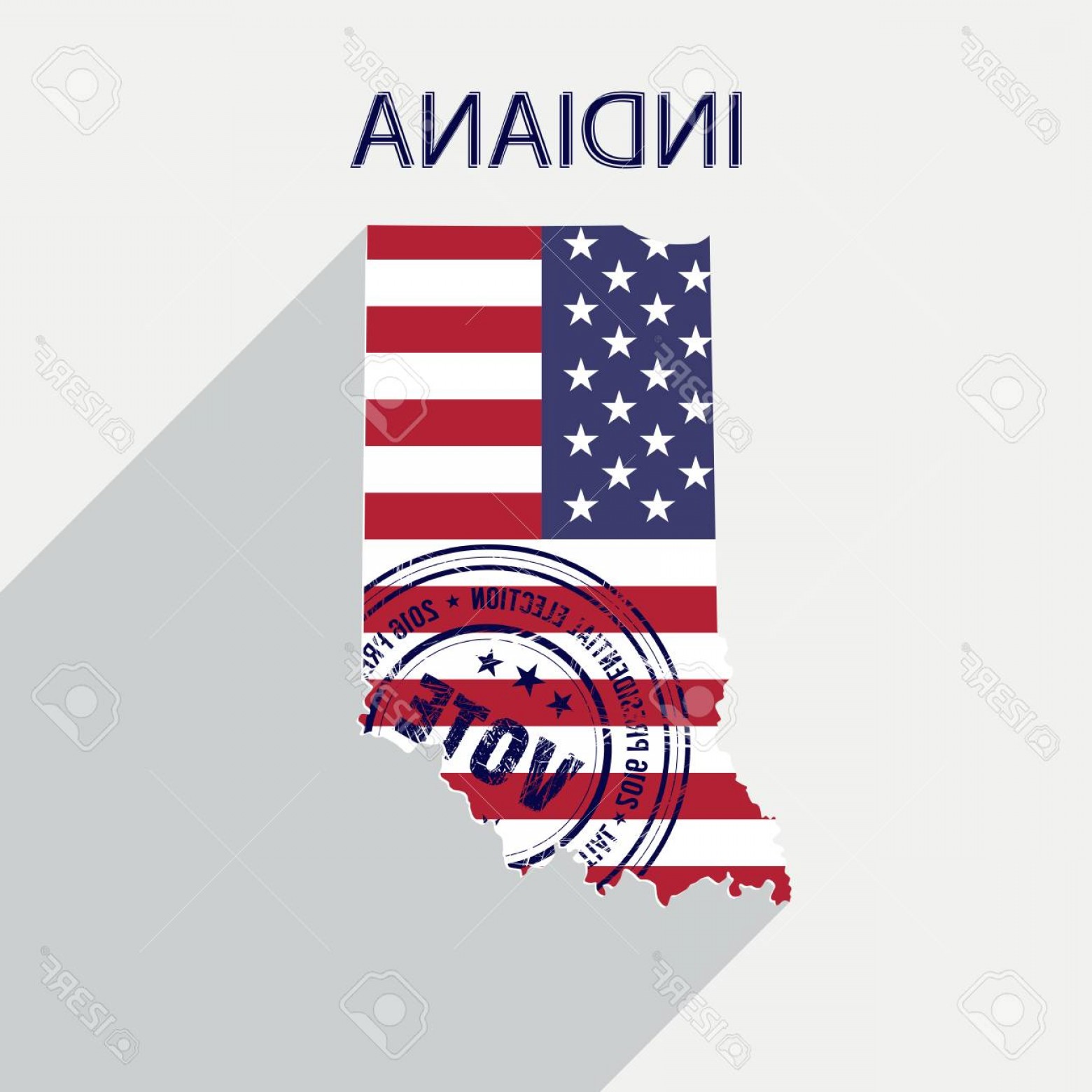 1560x1560 Photostock Vector State Of Indiana Vector Graphic Map With Flag