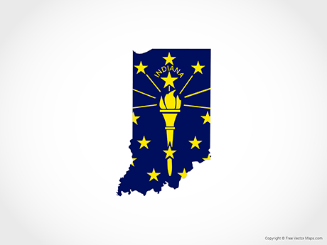 460x345 Vector Map Of Indiana
