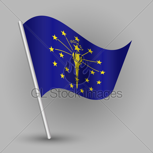 500x500 Vector Waving Simple Triangle American State Flag On Slan Gl