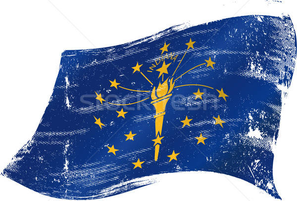 600x407 Waving Indiana Grunge Flag Vector Illustration Christophe