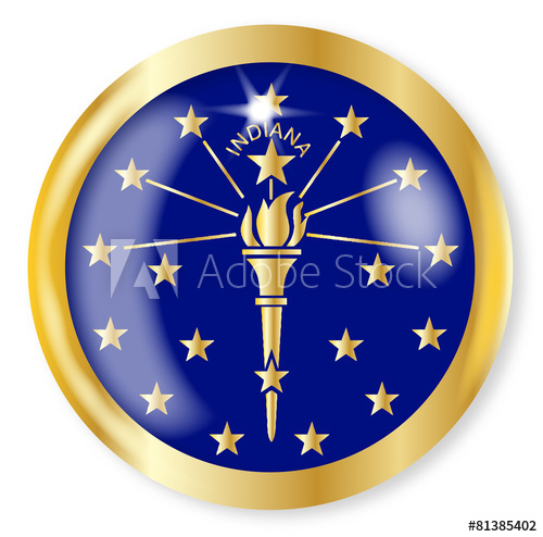 500x494 Indiana Flag Button