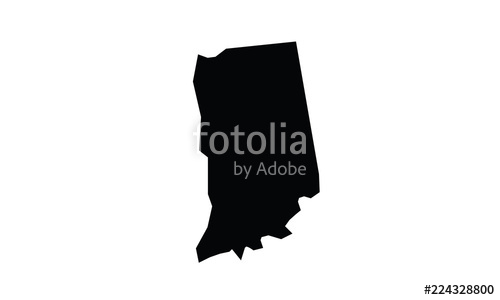 500x300 Indiana Outline Map Black Usa State Borders Black Vector