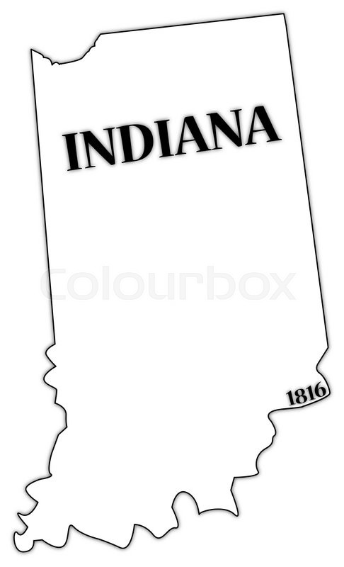 486x800 An Indiana State Outline With The Date Stock Vector Colourbox