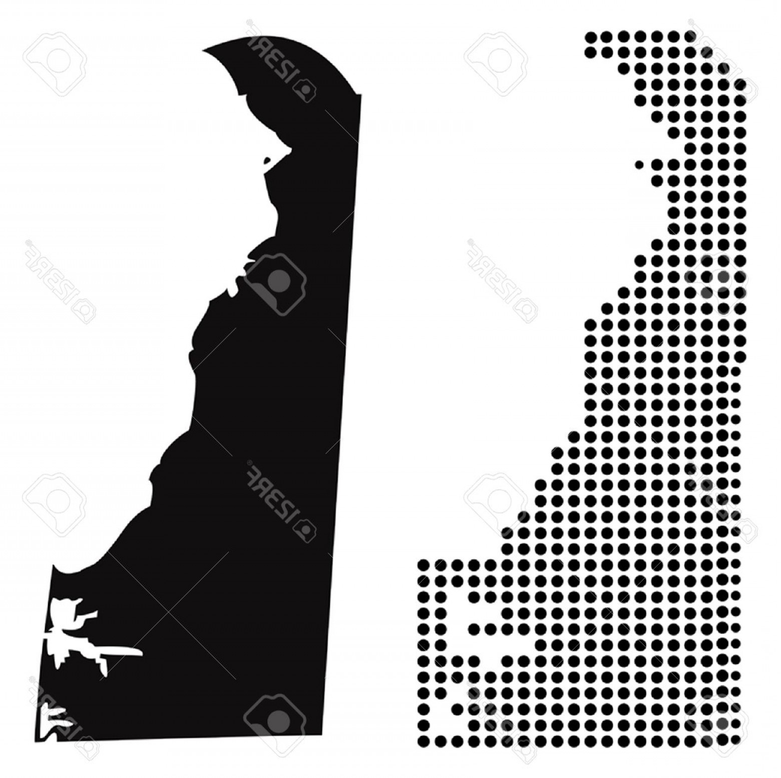 1560x1555 Photostock Vector Dotted And Silhouette State Of Delaware Map