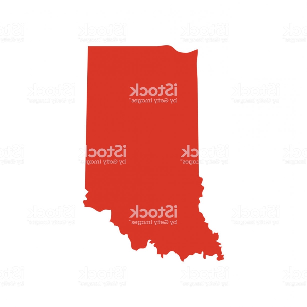 1228x1228 State Of Indiana Vector Map Silhouette In State Shape Icon Outline