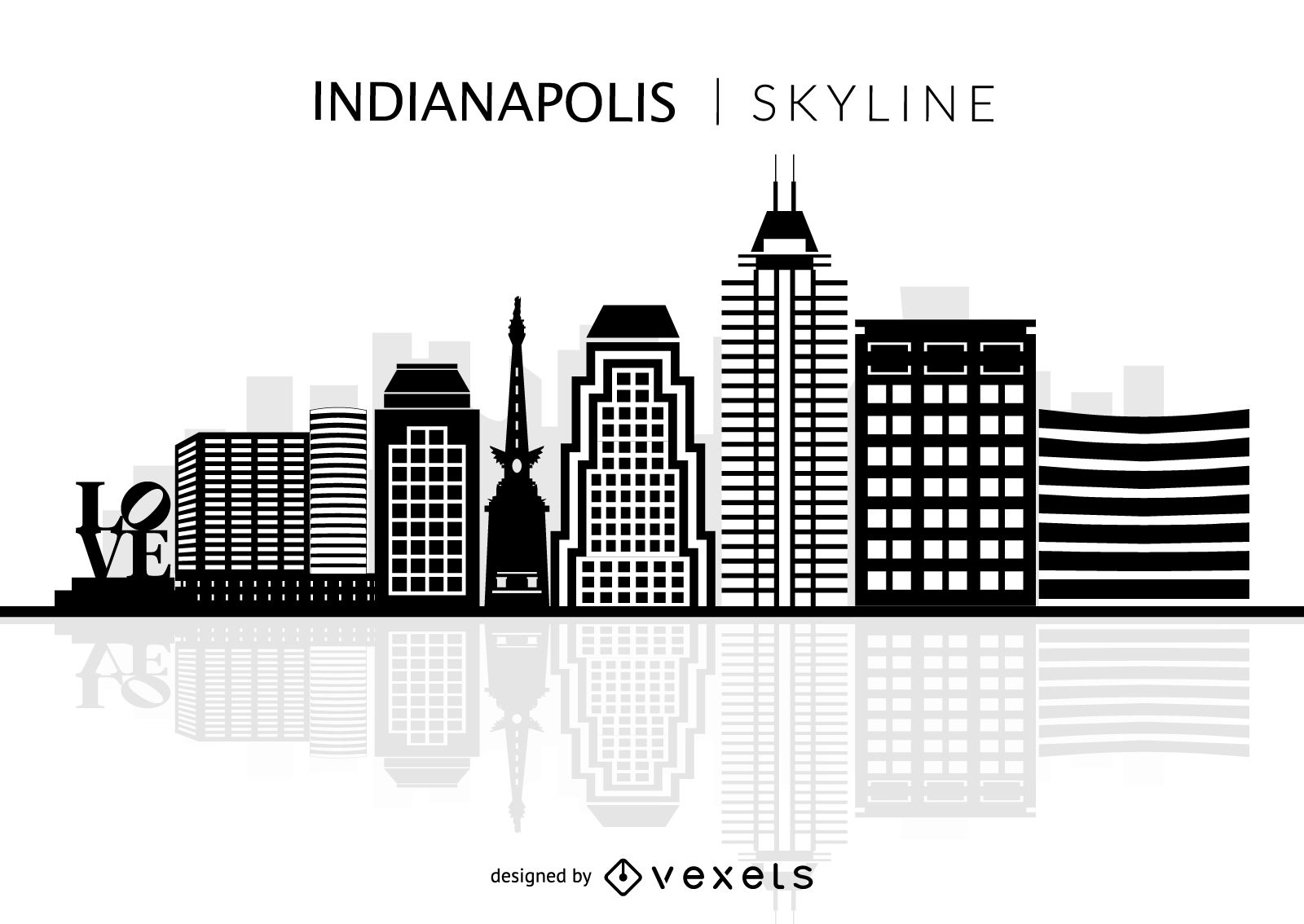 1600x1134 Indianapolis Skyline Silhouette