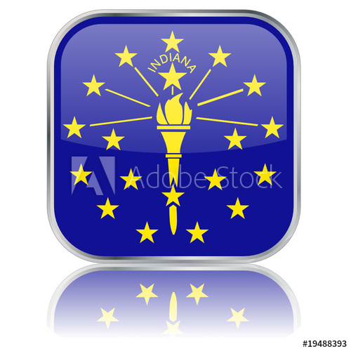Indiana State Square Flag Button 500x500 Indiana State Square Flag Button