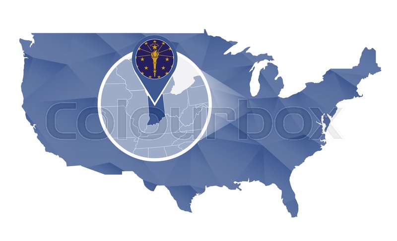 Indiana State Magnified On United Stock Vector Colourbox 800x486 Indiana State Magnified On United Stock Vector Colourbox