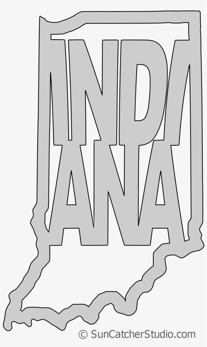 820x1370 Indiana Map Shape Text, Outline Scalable Vector Graphic