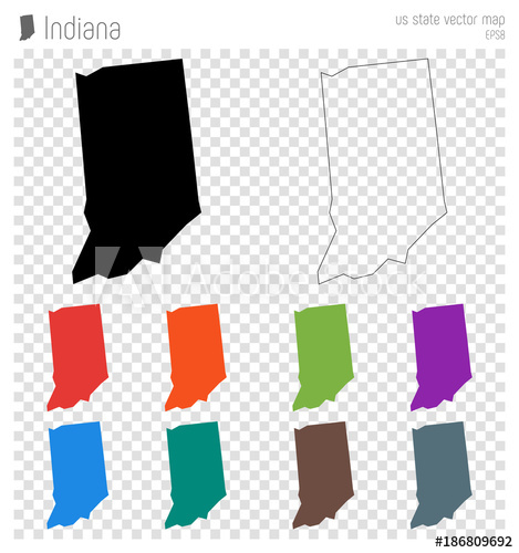 469x500 Indiana High Detailed Map Us State Silhouette Icon Isolated