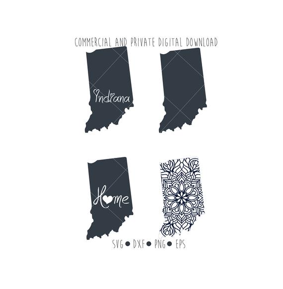 570x582 Indiana State Digital For Silhouette And Etsy
