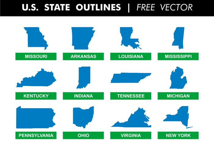 700x490 U S State Outlines Free Vector