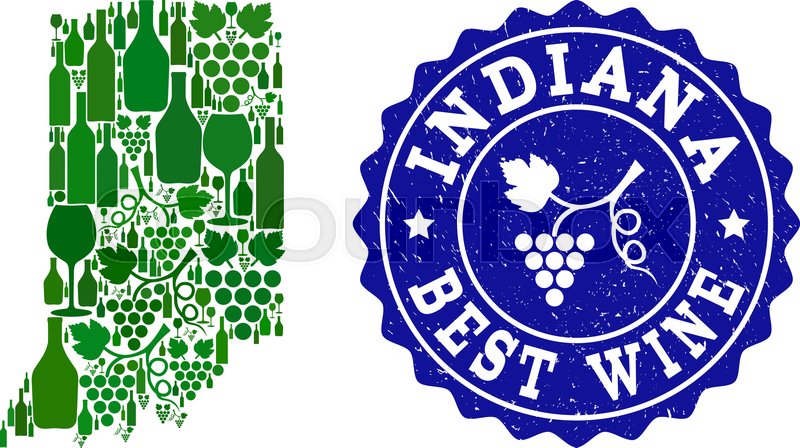 800x448 Vector Collage Of Wine Map Of Indiana Stock Vector Colourbox