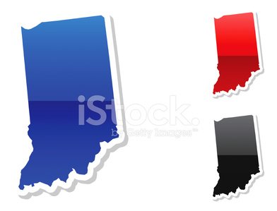 392x299 Indiana State Button Royalty Free Vector Art In Colors Stock