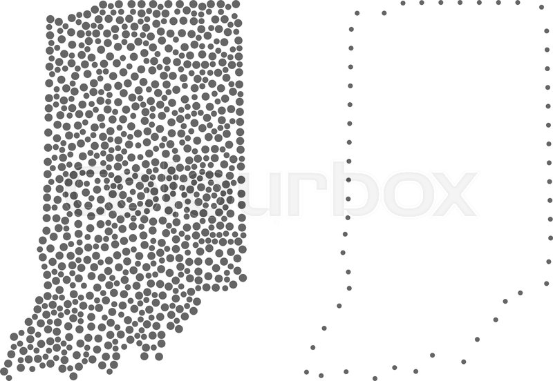 800x552 Dot And Contour Map Of Indiana State Stock Vector Colourbox