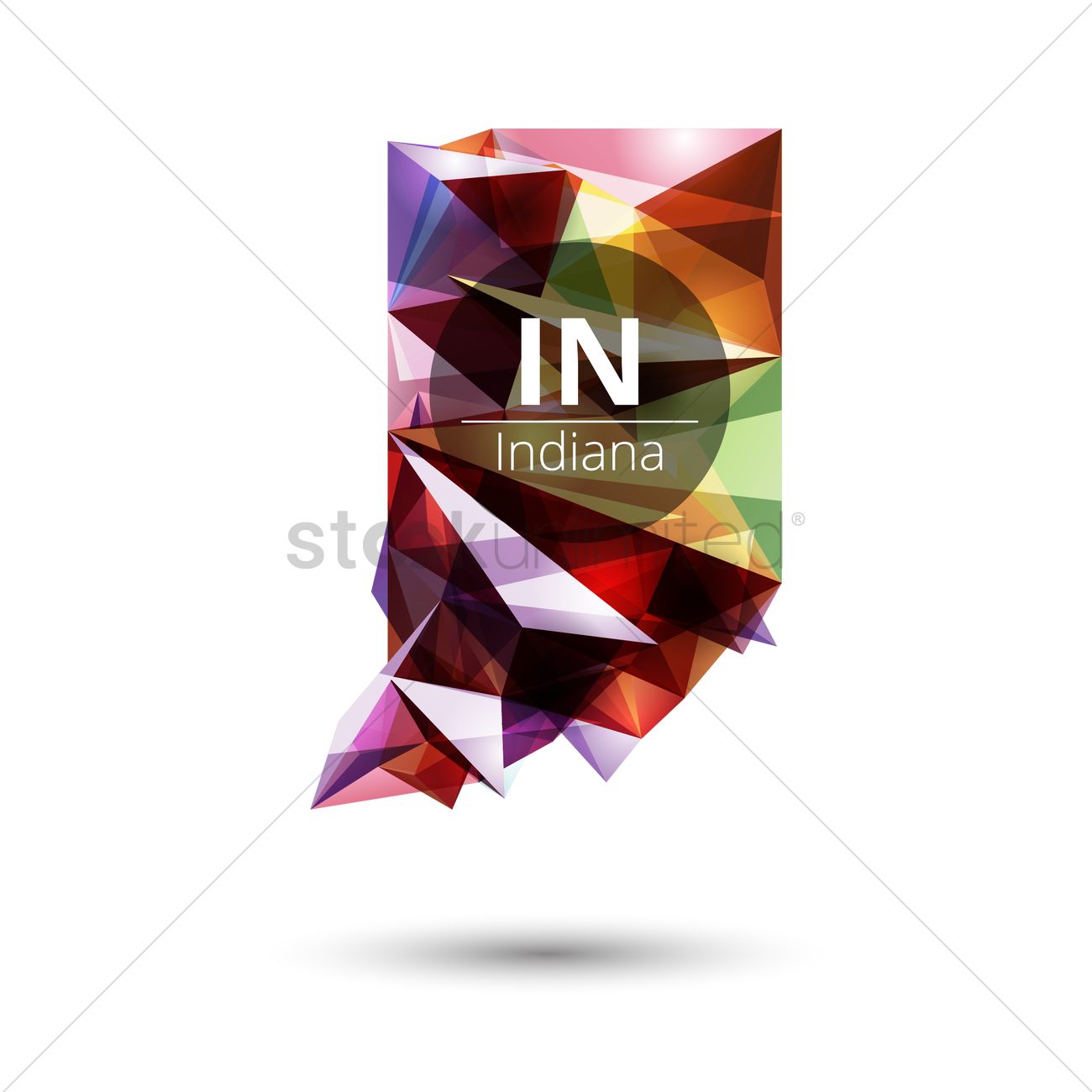 1300x1300 Low Poly Map Of Indiana State Vector Image