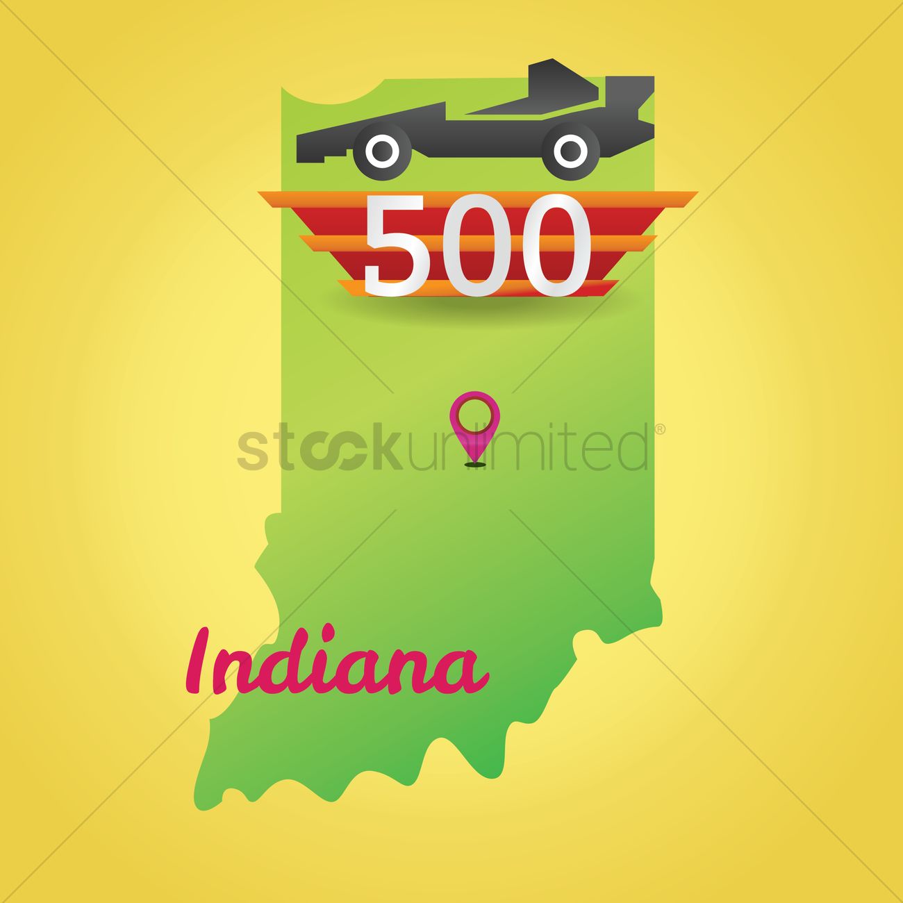 1300x1300 Map Of Indiana State Vector Image