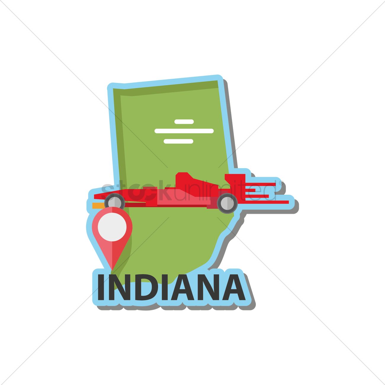 1300x1300 Map Of Indiana State Vector Image