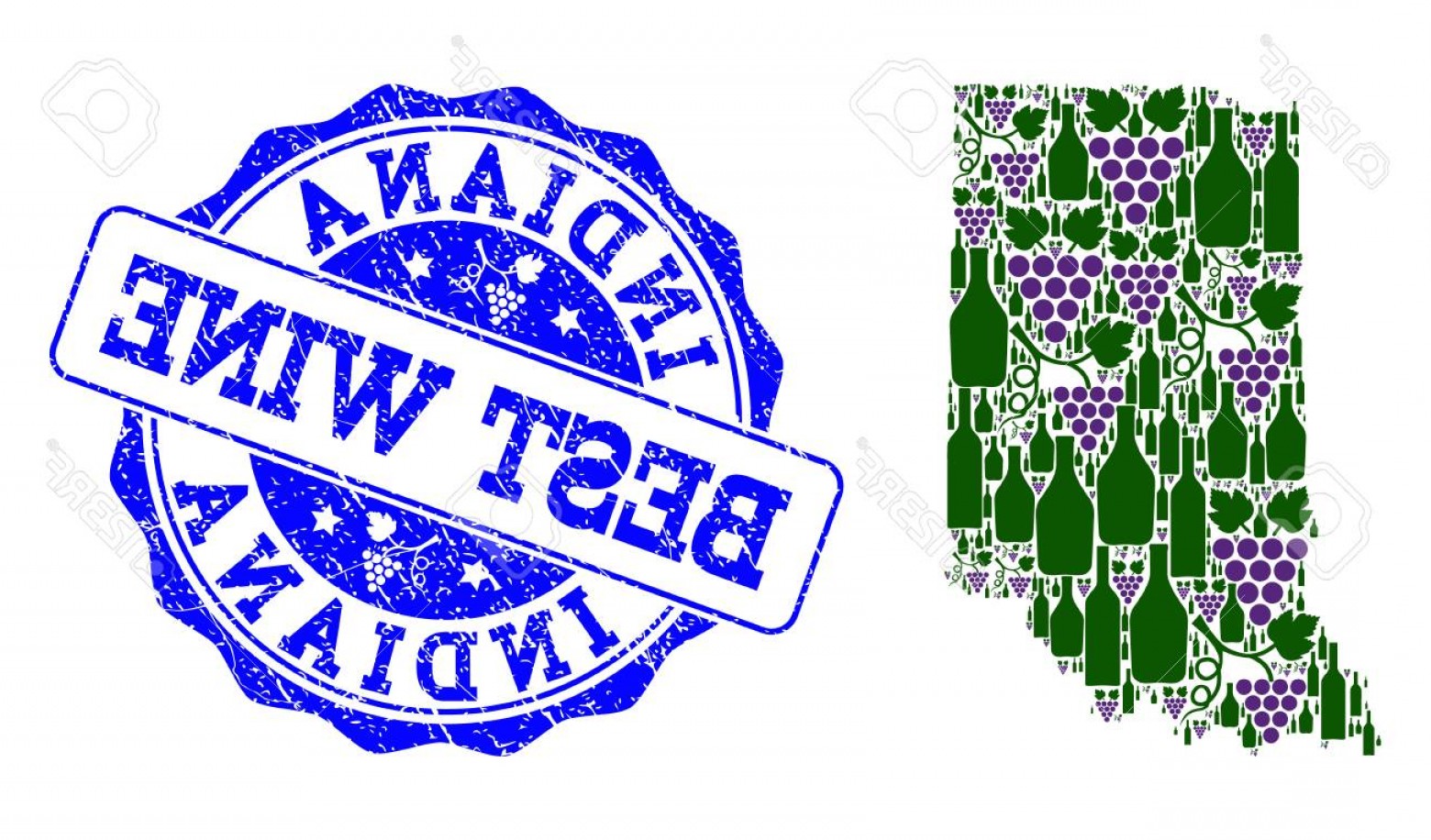 1560x916 Photostock Vector Vector Collage Of Grape Wine Map Of Indiana