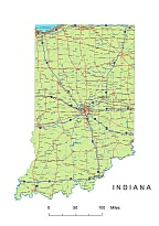 144x205 Preview Of Indiana State Vector Road Map