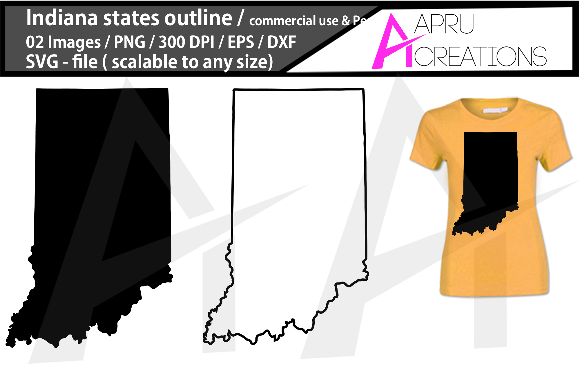 2000x1331 Indiana Vector Map Indiana Outline Graphic