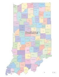 200x259 Editable Indiana Map With Cities Counties
