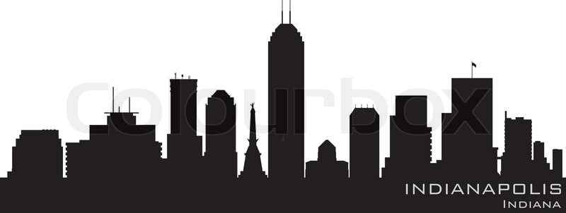 800x302 Indianapolis, Indiana Skyline Detailed Stock Vector Colourbox
