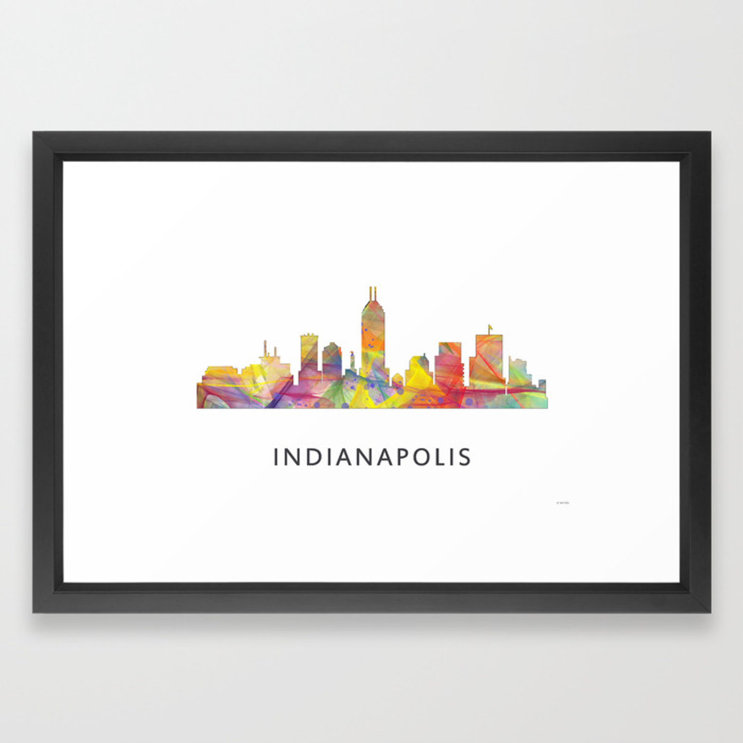 Indianapolis Indiana Skyline Framed Art Print 1500x1500 Indianapolis Indiana Skyline Framed Art Print