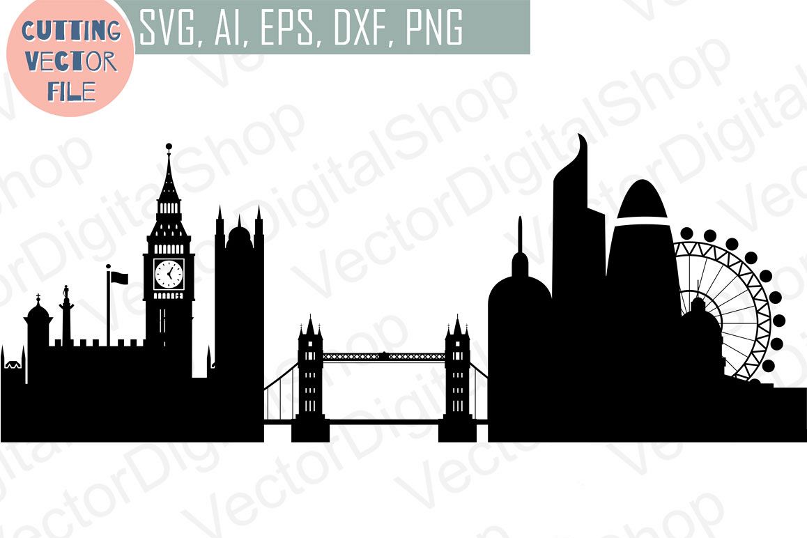 London Skyline Vector, England City, Png, Dwg, Cdr 1158x772 London Skyline Vector, England City, Png, Dwg, Cdr