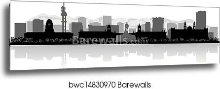 Pretoria City Skyline Vector Silhouette Canvas Print Barewalls 446x181 Pretoria City Skyline Vector Silhouette Canvas Print Barewalls