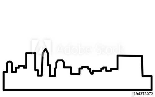Indianapolis Skyline Silhouette Outline On White Background 500x313 Indianapolis Skyline Silhouette Outline On White Background