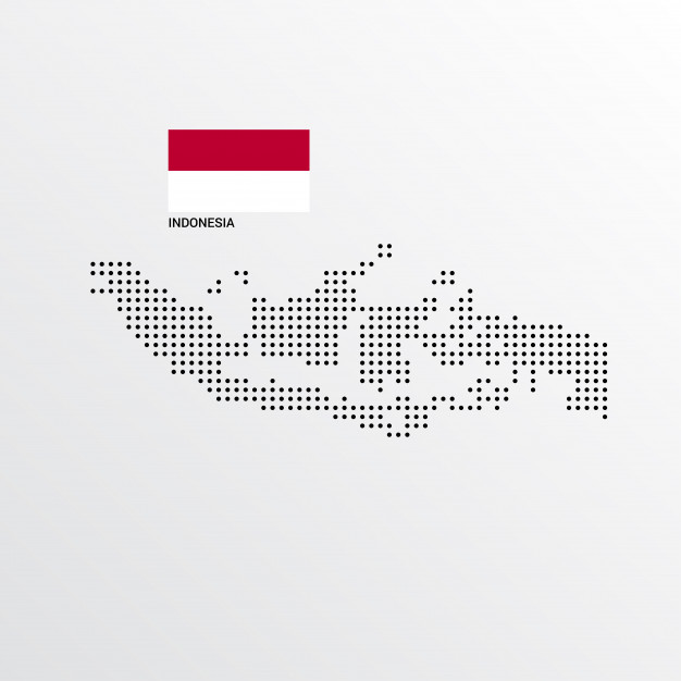 626x626 Indonesia Map Design With Flag And Light Background Vector Vector