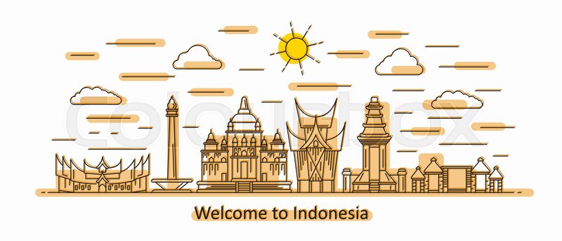 800x343 Indonesia Panorama Indonesia Vector Stock Vector Colourbox
