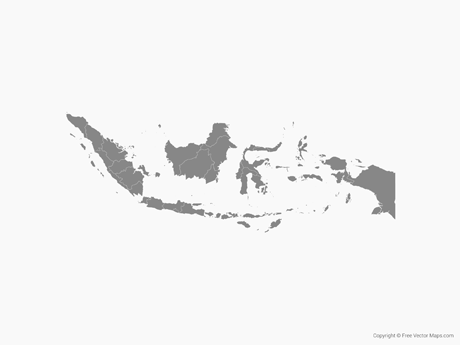 460x345 Vector Map Of Indonesia With Provinces