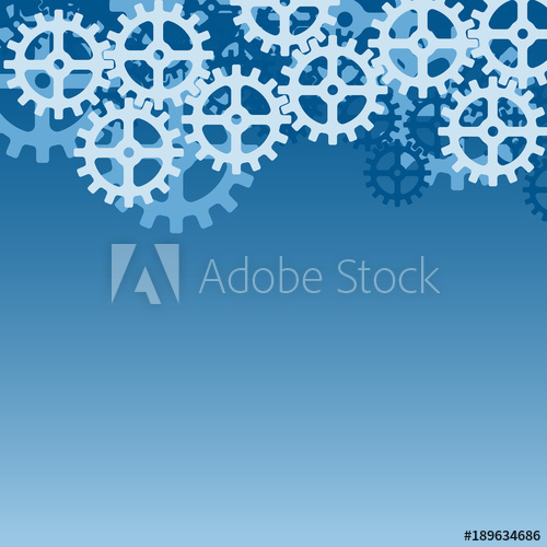 500x500 Gears Pattern Cloud On Blue Gradient Design For Industrial