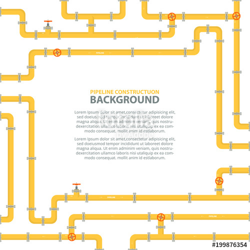 500x500 Industrial Background With Yellow Pipeline Oil, Water Or Gas