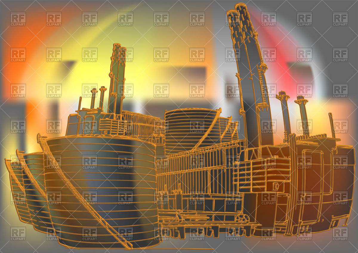 1200x849 Oil Industry Background, Modern Industrial Power Plant Vector