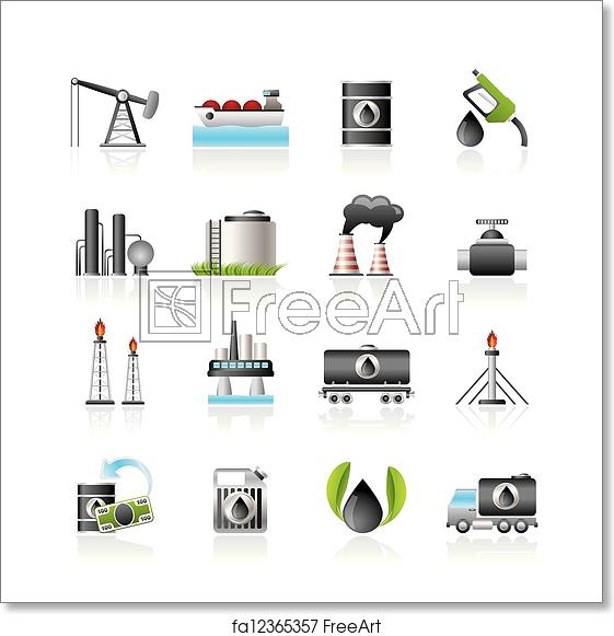 561x581 Free Art Print Of Petrol And Oil Industry Icons Petrol And Oil
