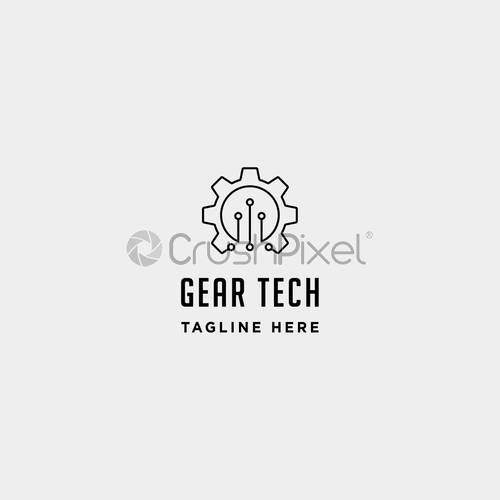 500x500 Gear Technology Logo Vector Engine Industry Icon Symbol Sign