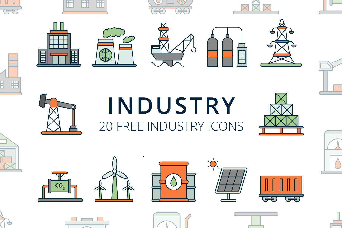 1440x960 Industry Vector Free Icon Set