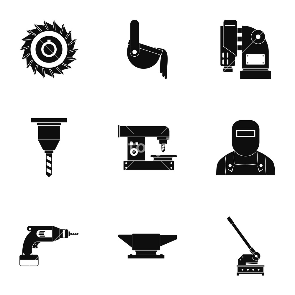 1000x1000 Metal Cut Industry Icon Set Simple Set Of Metal Cut Industry