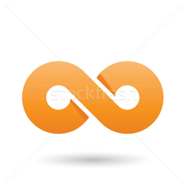 600x600 Orange Thick Infinity Symbol Vector Illustration Vector