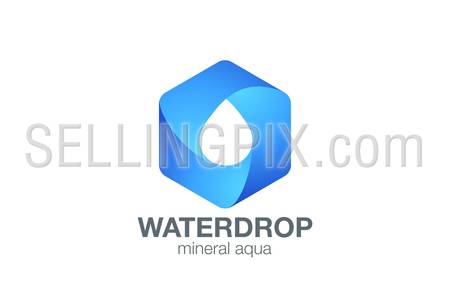 450x291 Clear Water Drop Logo Aqua Hexagon Infinity Loop Vector Template