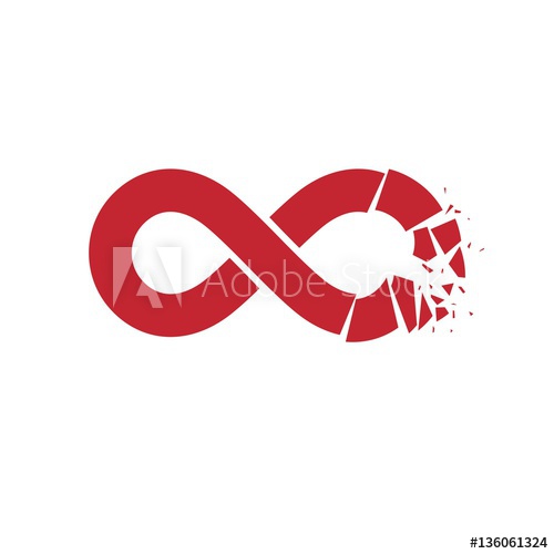 500x500 Crashed Infinity Loop Vector Symbol, Conceptual Logo Special Des