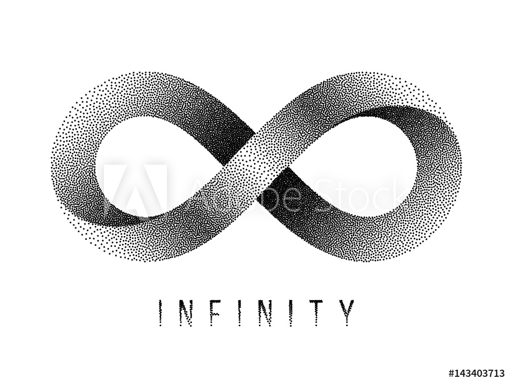 1000x753 Fotografie, Obraz Stippled Infinity Sign Mobius Strip Symbol