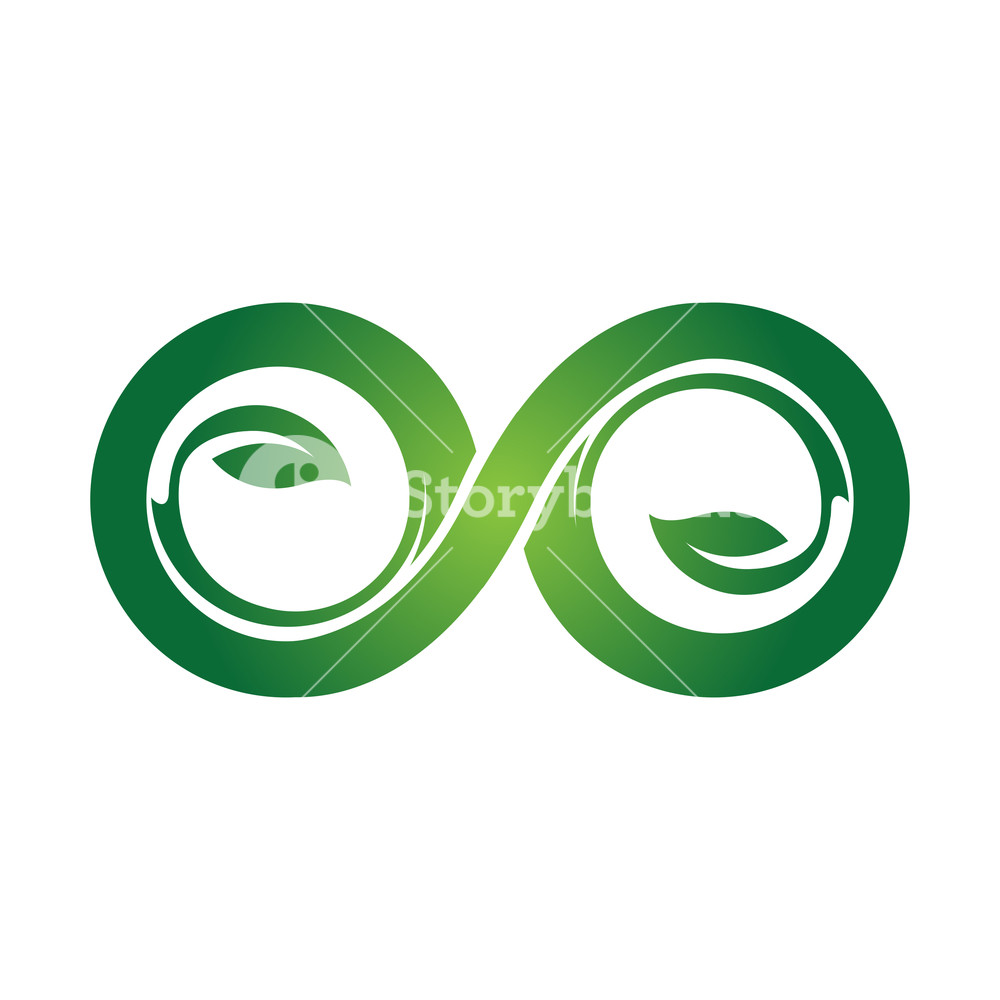 1000x1000 Green Eco Infinity Symbol Icons Vector Illustration Unlimited